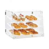 Pastry Display Case, 3-Tier Commercial Countertop Bakery Display Case, Acrylic Display Box with Rear Door Access & Removable Shelves, Keep Fresh for Donut Bagels Cake Cookie, 20.7"x14.2"x16.3"